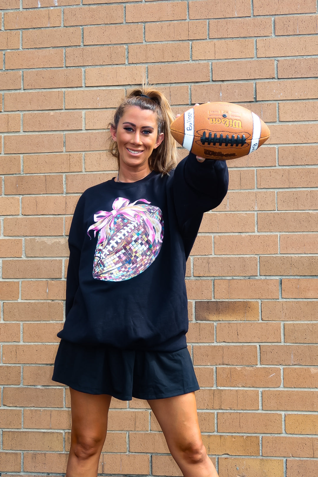 Disco Football Oversized Relaxed Sweatshirt