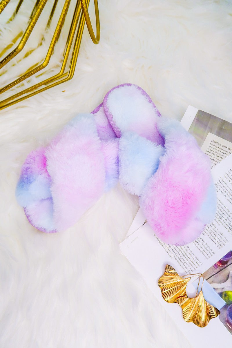 Tie Dye Fuzzy Slippers