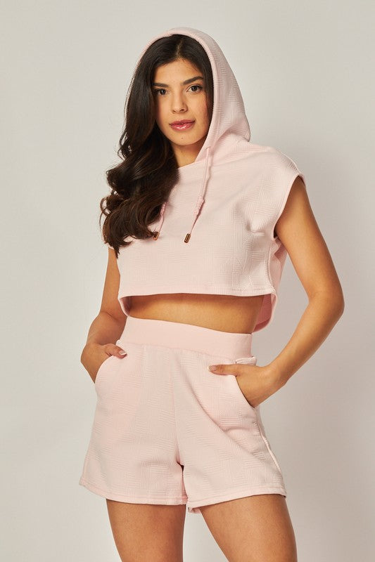 Jackie Two Piece Hooded Short Set