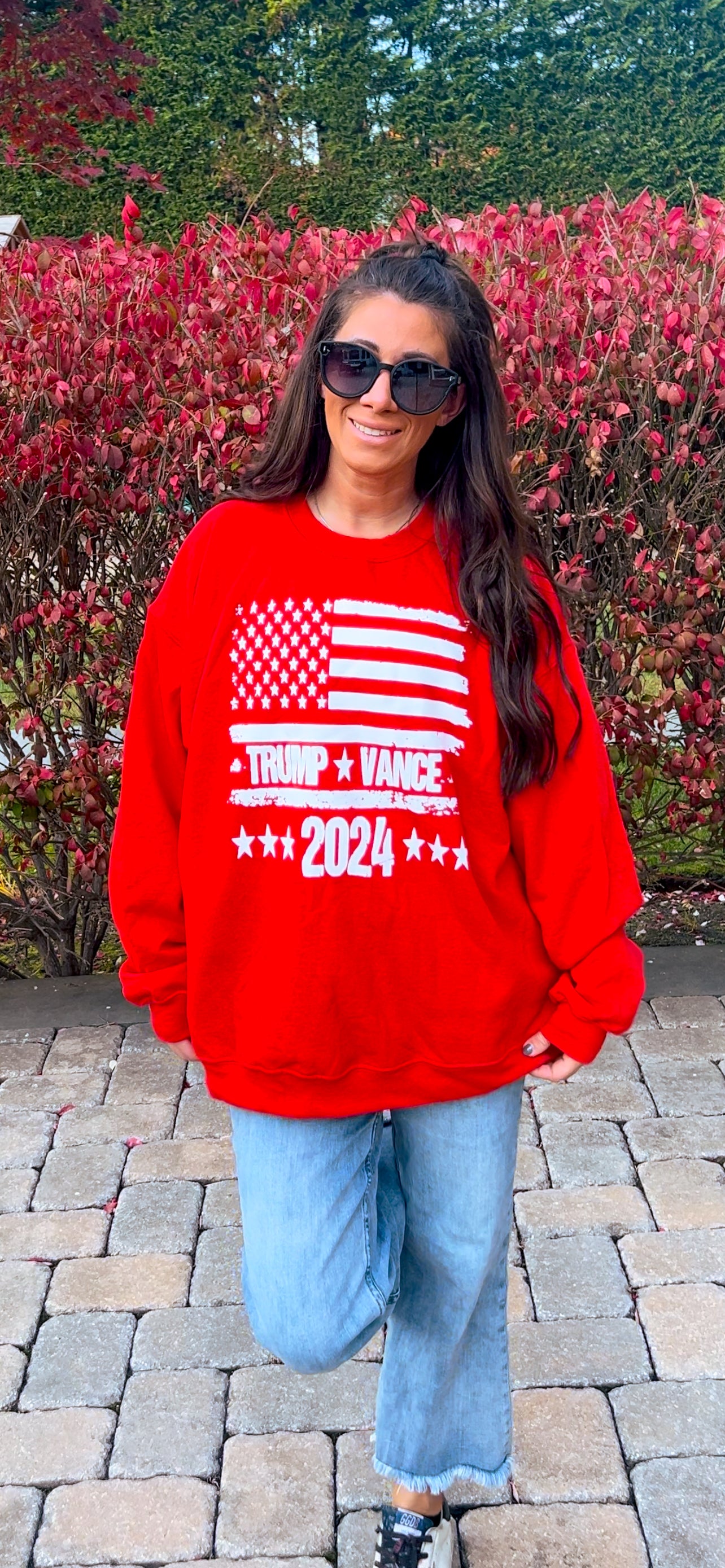 Trump Vance 2024 Red Oversized Sweatshirt