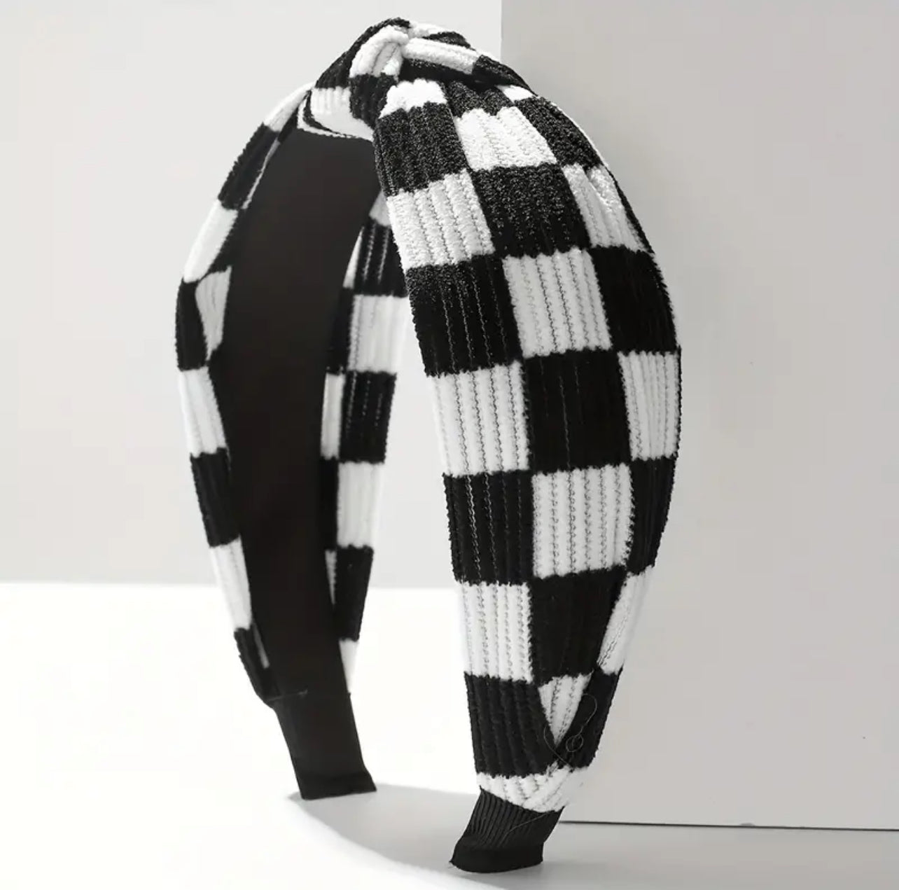 Black and White Checkered Headband