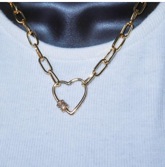 Gia Paperclip Heart Necklace