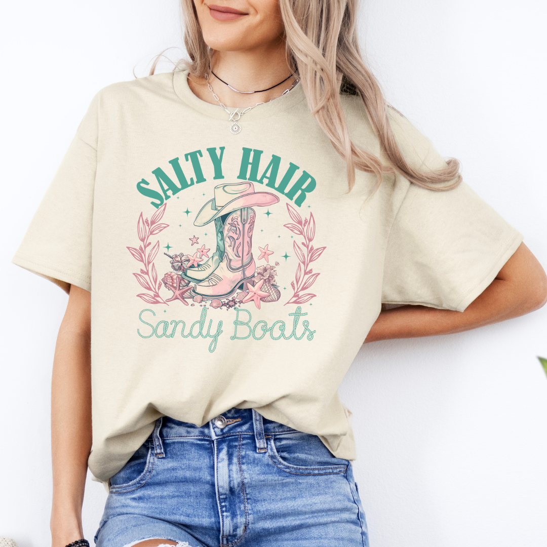 Salty Hair Sandy Boots Relaxed Graphic Tshirt