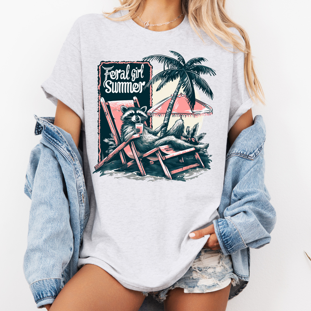 Feral Girl Summer Relaxed Graphic Tshirt