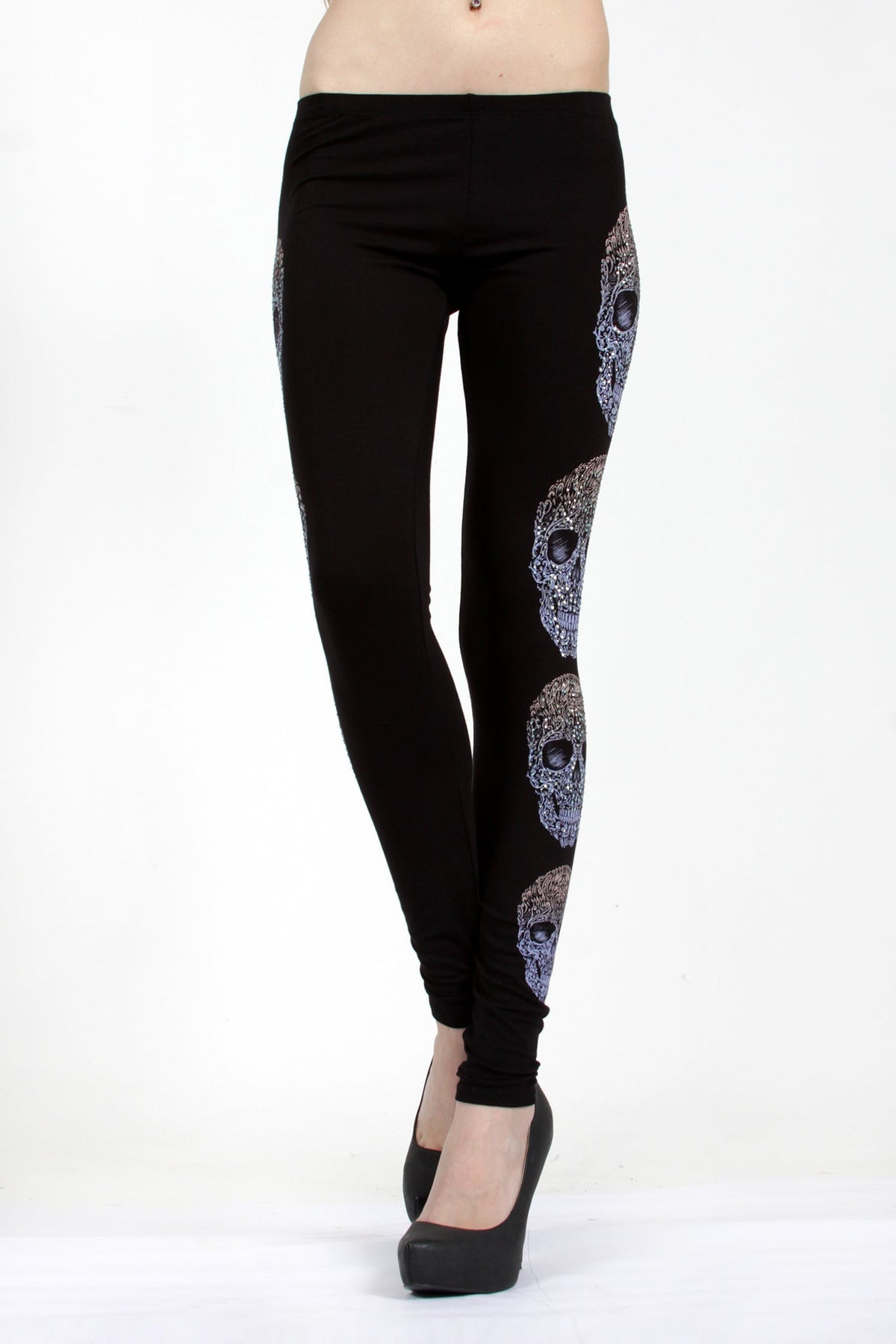 Midnight Skull Leggings - LinnysBoutique