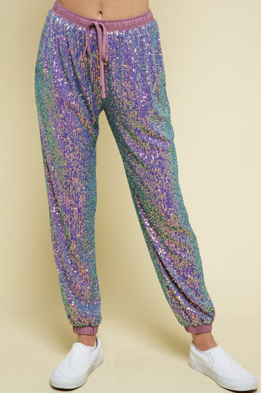 The Serena Sequin Joggers - Suburban Cowgirl