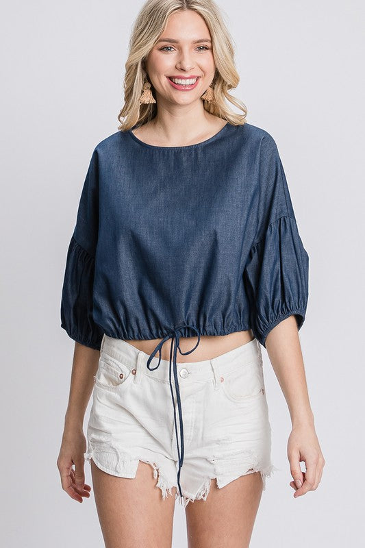 Prescott Chambray Top - LinnysBoutique