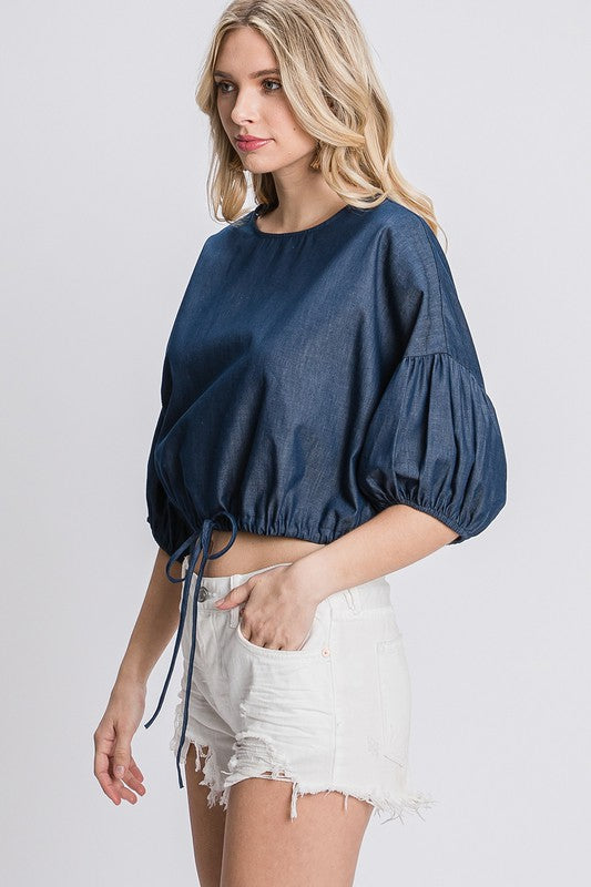 Prescott Chambray Top - LinnysBoutique