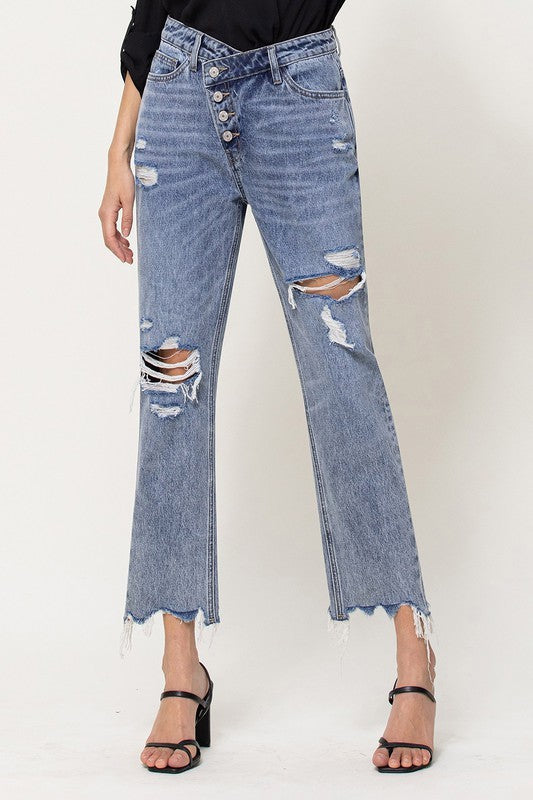 Henzley Criss Cross Vervet Jeans - Trendz Boutique