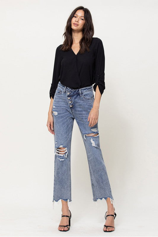 Henzley Criss Cross Vervet Jeans - Trendz Boutique