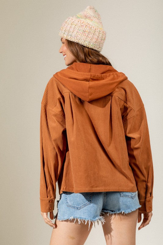 The Brynn Corduroy Hooded Jacket - Trendz Boutique