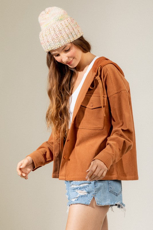 The Brynn Corduroy Hooded Jacket - Trendz Boutique