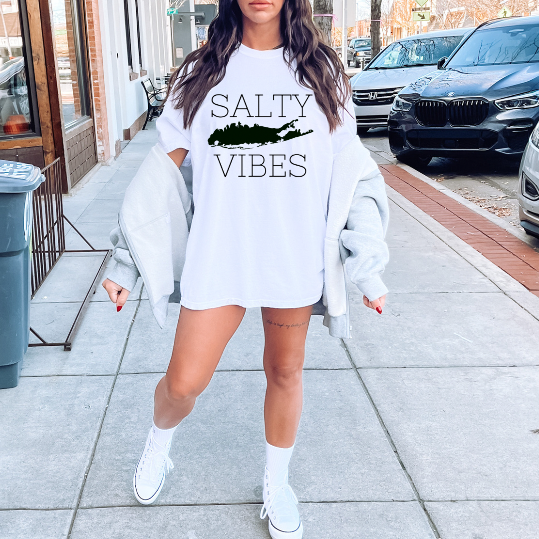 Salty Vibes White T-Shirt - Trendz Boutique