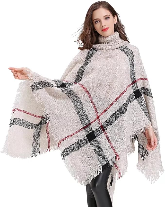 Warm and Fuzzy Plaid Poncho