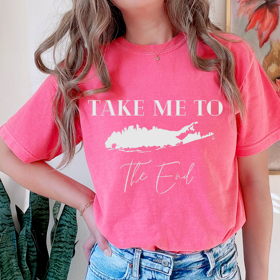 Take Me To The End Tropical Pink T-Shirt - Trendz Boutique