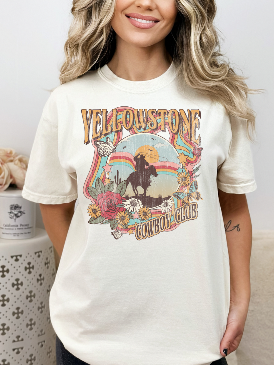 Yellowstone Cowboys Club White T-Shirt - Trendz Boutique