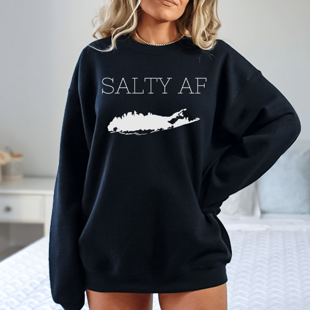 Salty AF Black Sweatshirt - Trendz Boutique