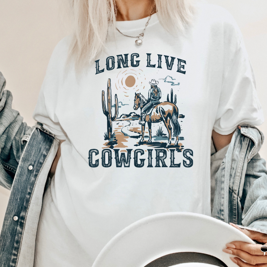 Long Live Cowgirls White T-Shirt - Trendz Boutique