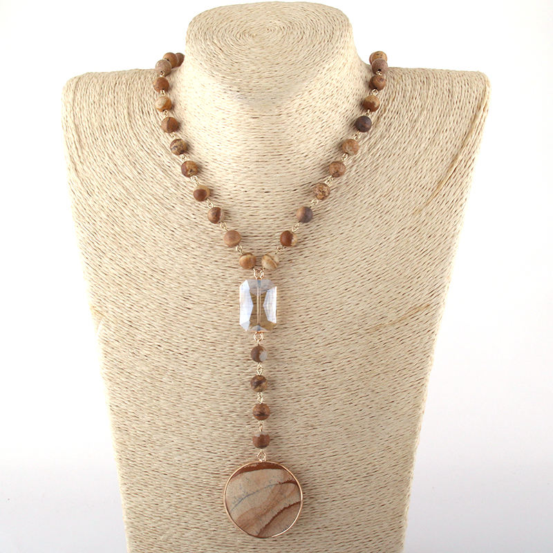 Julie Beaded Necklace- Mocha - Trendz Boutique