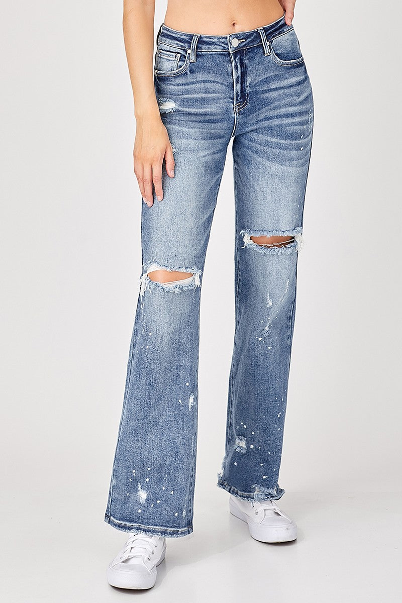 Risen Lori High Rise Wide Leg Jeans