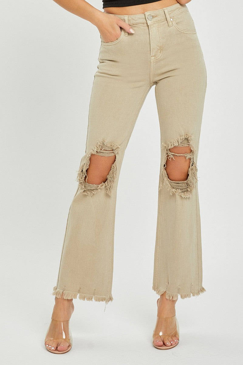 90'S BABE RISEN DISTRESSED JEANS [SAND]