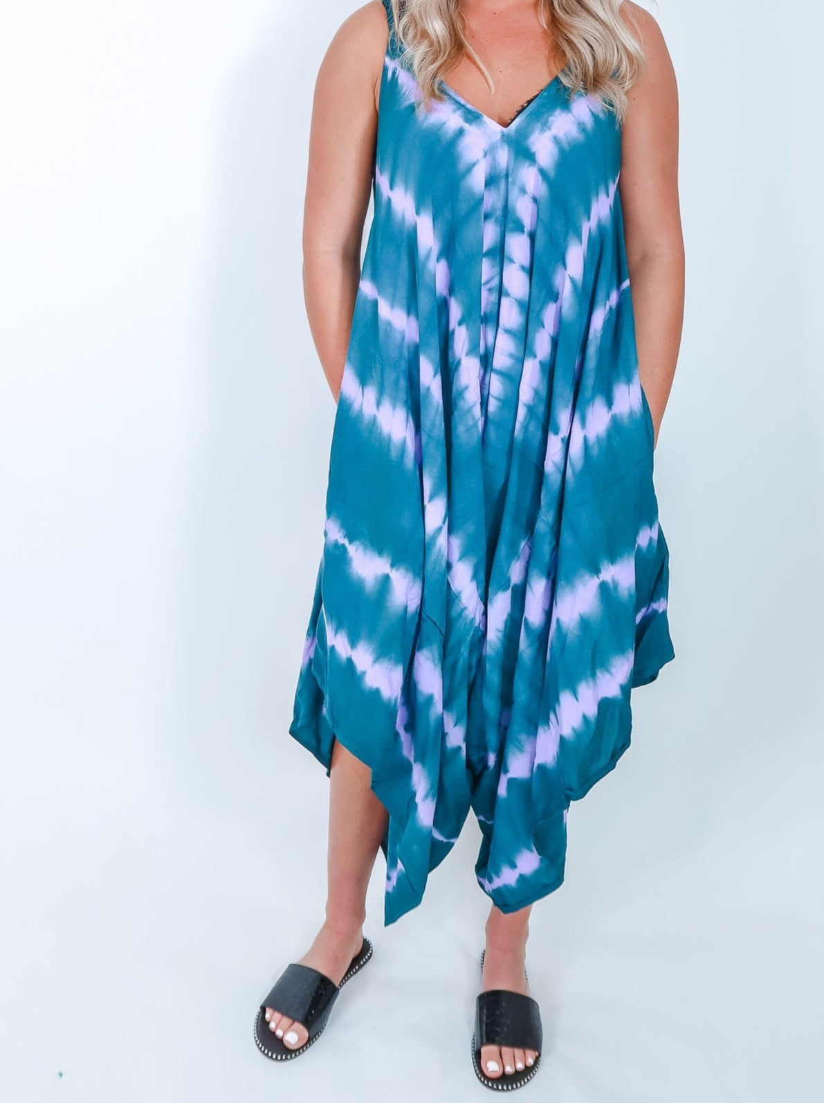 Sweet Moments Tie Dye Harem Jumpsuit - LinnysBoutique