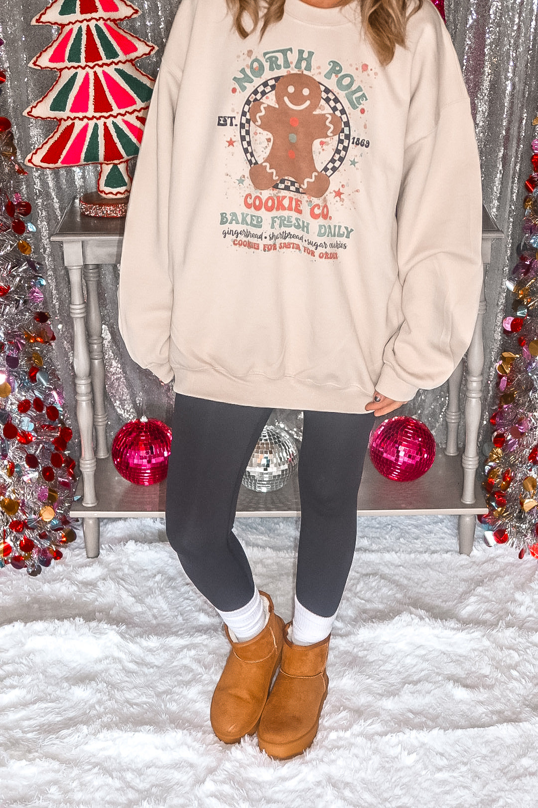 North Pole Cookie Company Christmas Oversized Sweatshirt