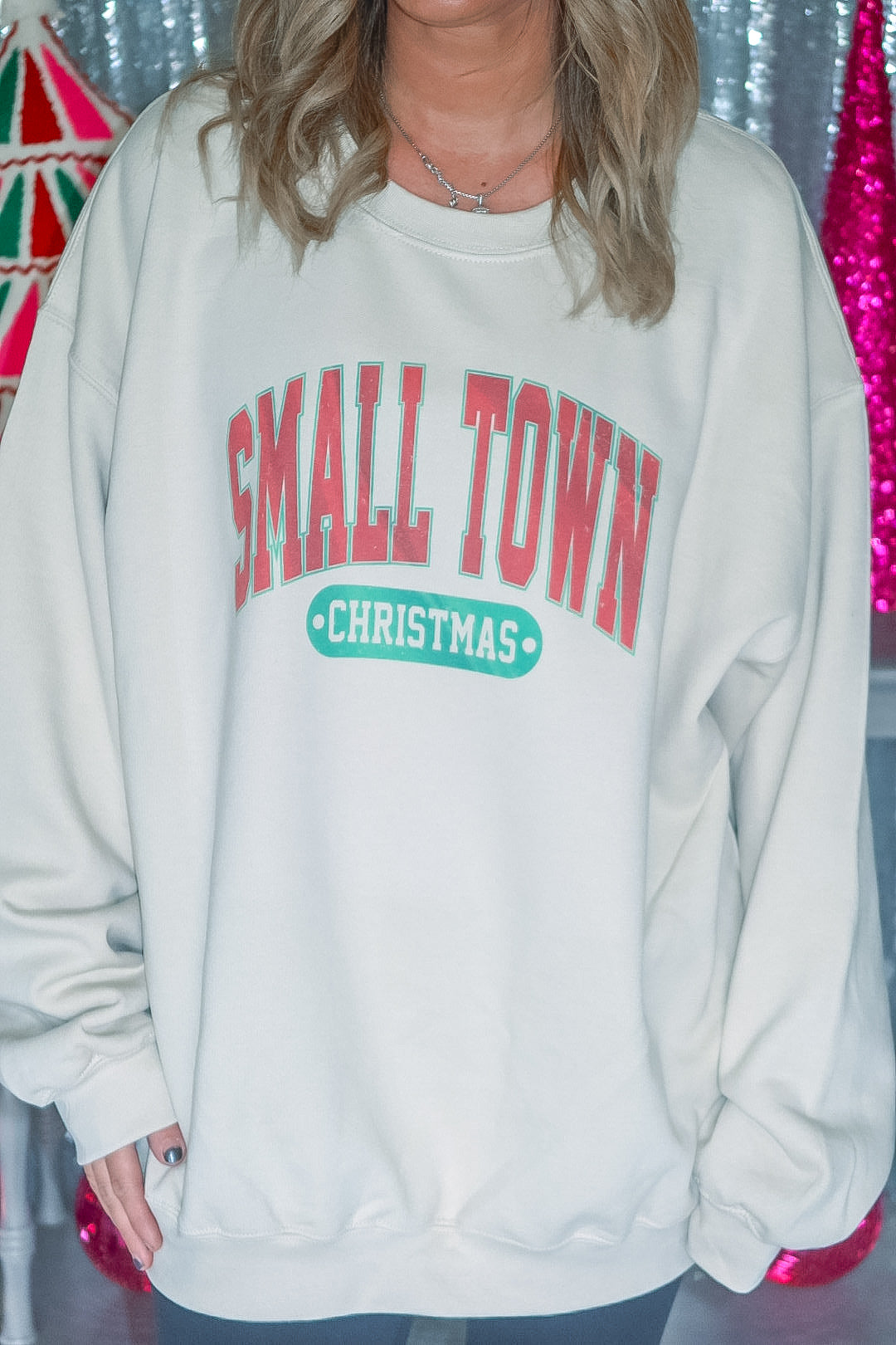 Small Town Christmas Oversized Sweatshirt