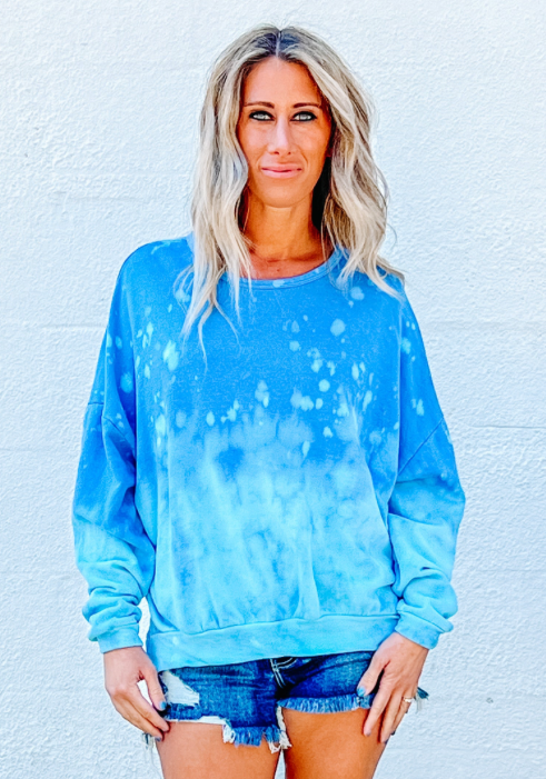 Move and Groove Bleached Sweatshirt - LinnysBoutique