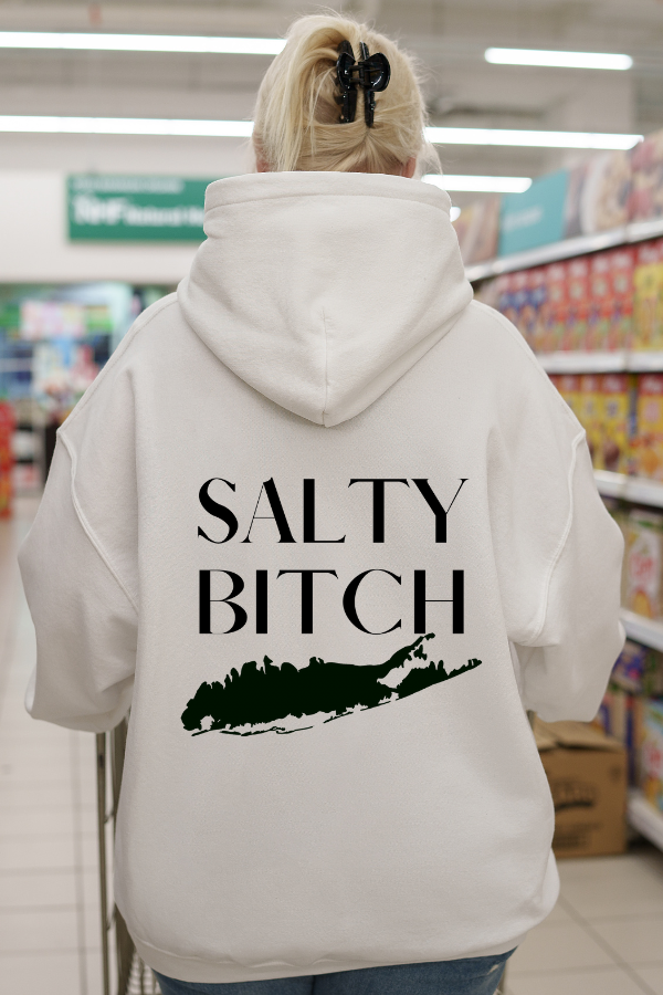 Salty Bitch White Hoodie - Trendz Boutique