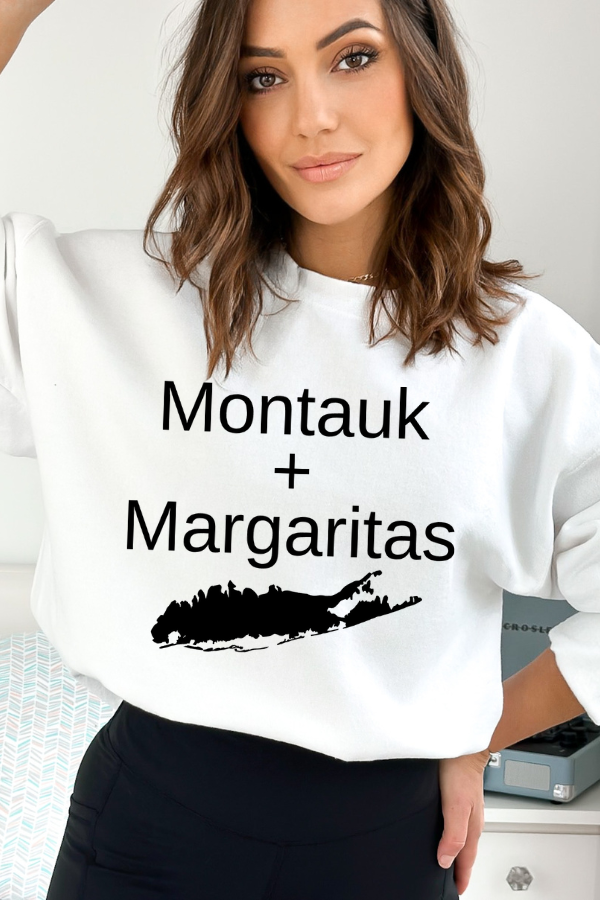 Montauk and Margaritas White Sweatshirt - Trendz Boutique