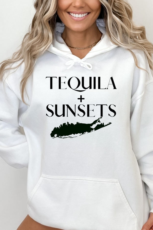 Tequila and Sunsets White Hoodie - Trendz Boutique