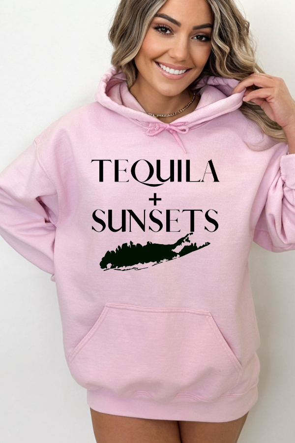 Tequila and Sunsets Pink Hoodie - Trendz Boutique