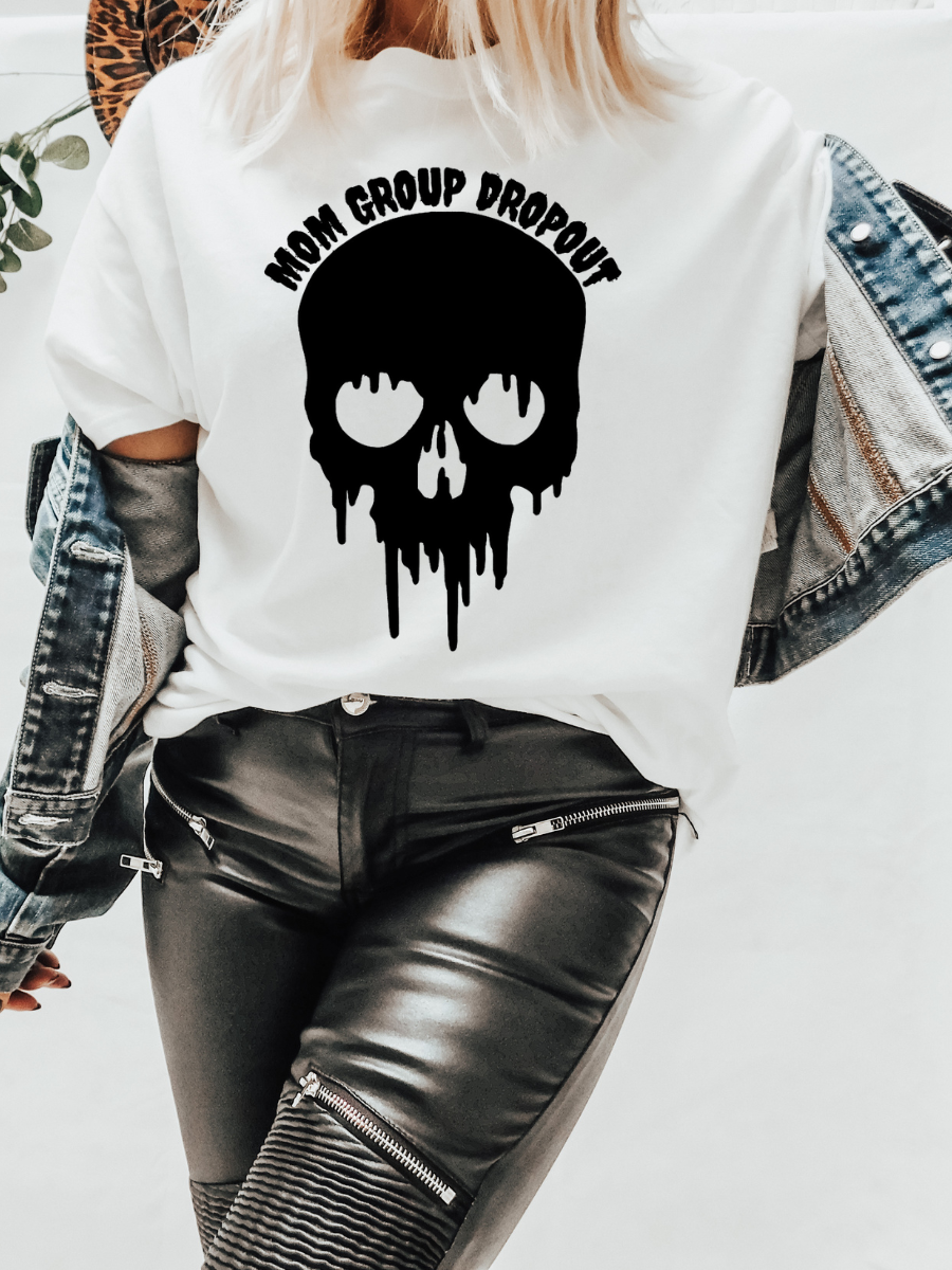 Mom Group Dropout White Tshirt - Trendz Boutique