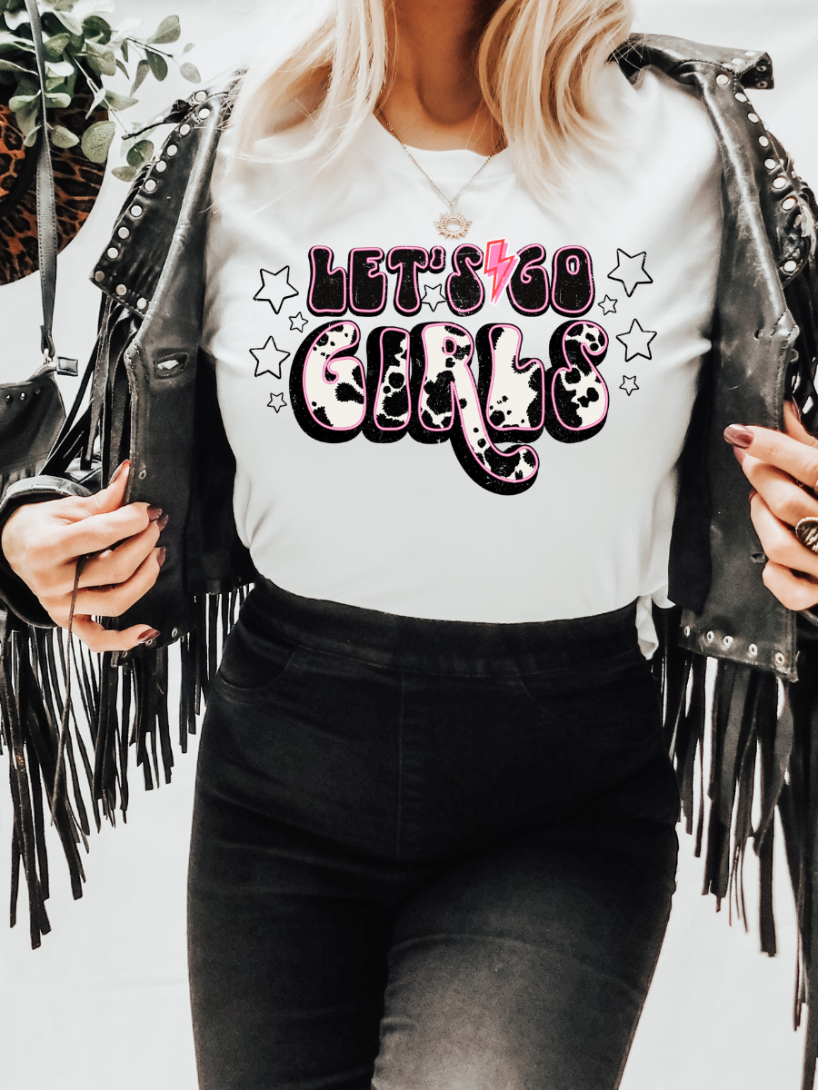 Lets Go Girls T-Shirt- White - Suburban Cowgirl