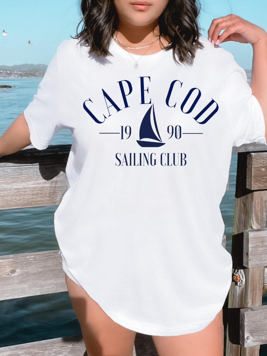 Cape Cod Sailing Club White T-Shirt - Trendz Boutique