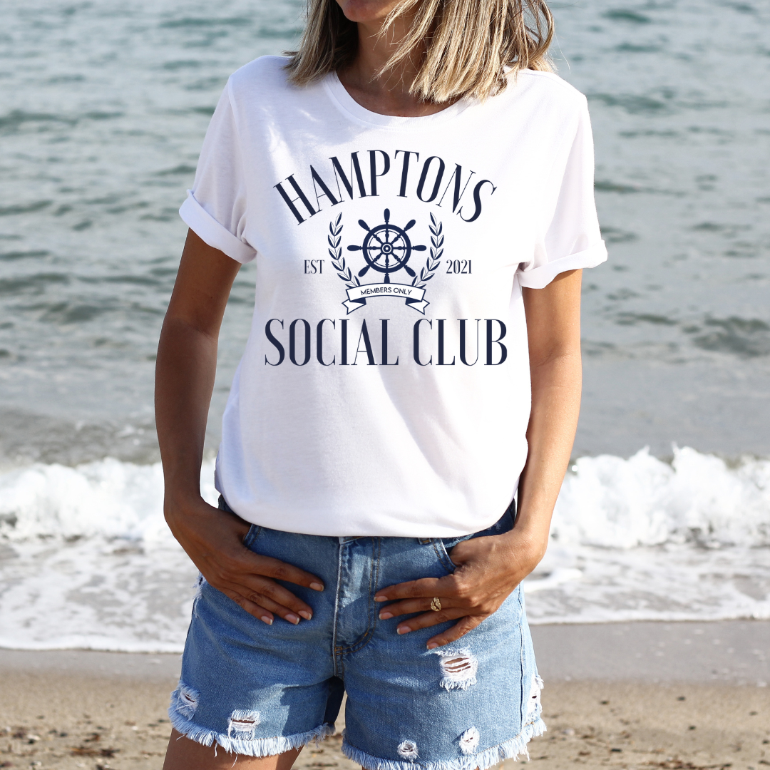 Hamptoms Social Club White T-Shirt - Trendz Boutique