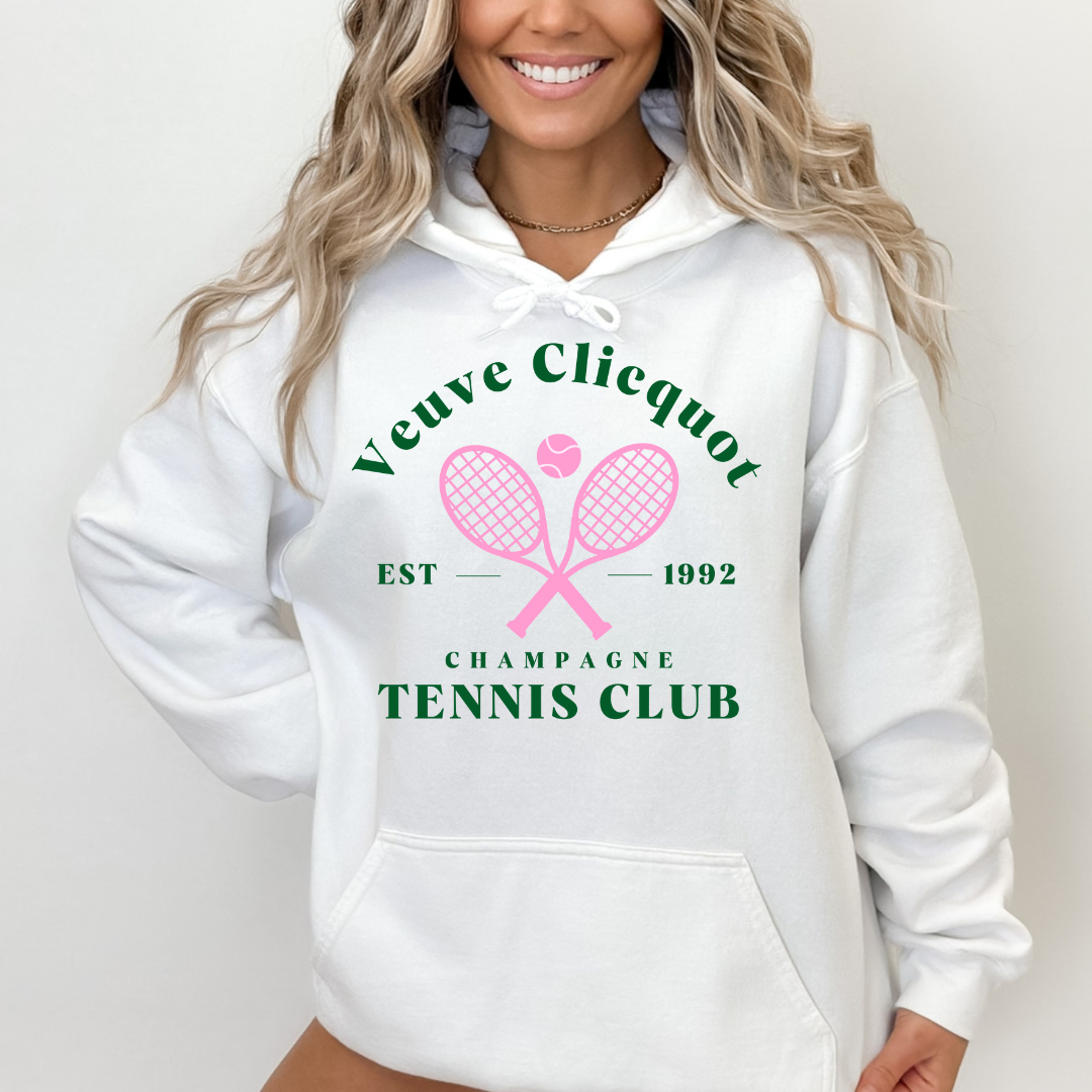 Veuve Cliequot Tennis Club White Hoodie - Trendz Boutique