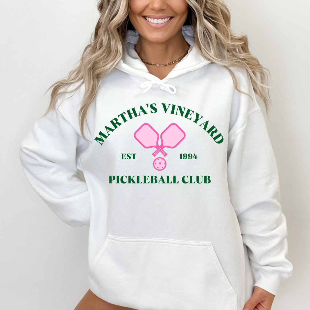 Martha's Vineyard Pickleball Club White Hoodie - Trendz Boutique