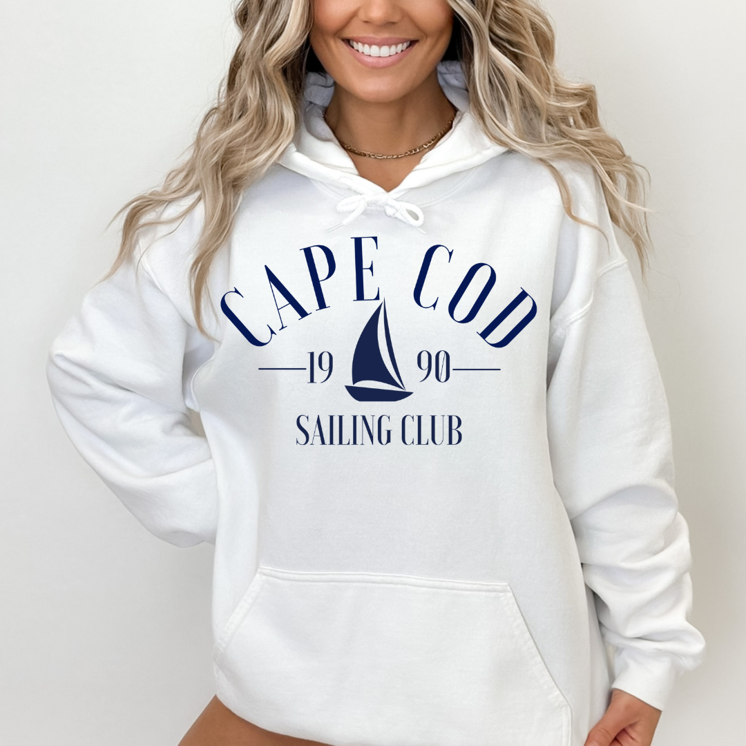 Cape Cod Sailing Club White Hoodie - Trendz Boutique