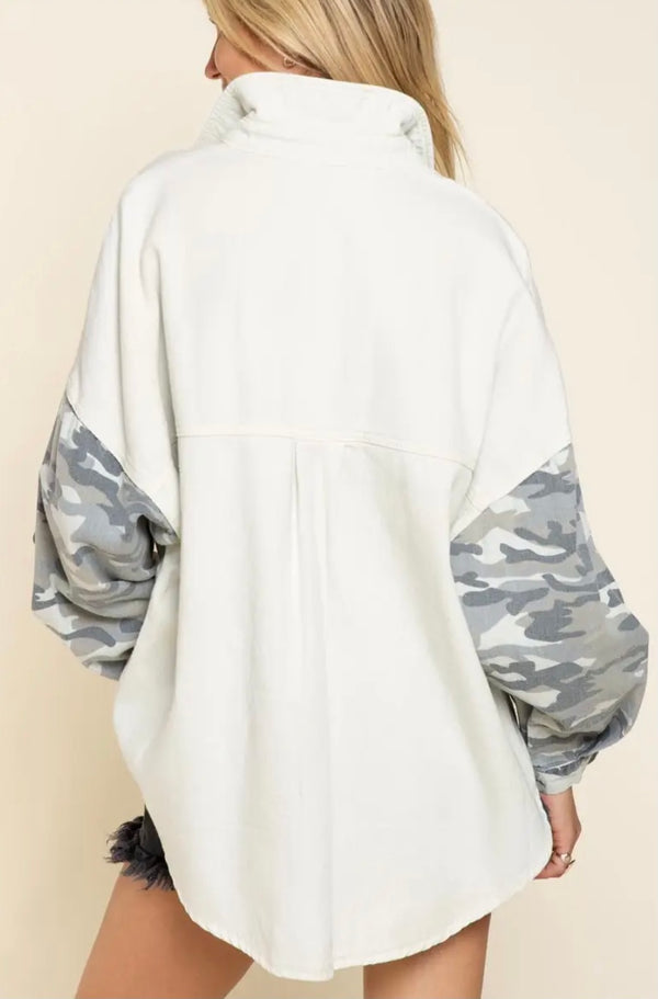 Monica Camo POL Shacket - Trendz Boutique