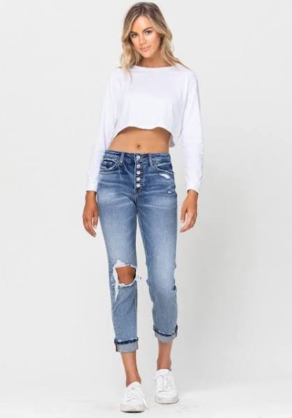 Good Days Stretch Boyfriend Vervet Jeans - Trendz Boutique